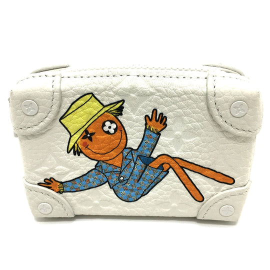 LOUIS VUITTON Trifold wallet M80209 Taurillon Clemence Leather white Monogram LV friend print unisex(Unisex) Used Authentic