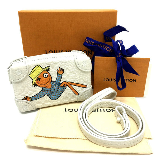 LOUIS VUITTON Trifold wallet M80209 Taurillon Clemence Leather white Monogram LV friend print unisex(Unisex) Used Authentic