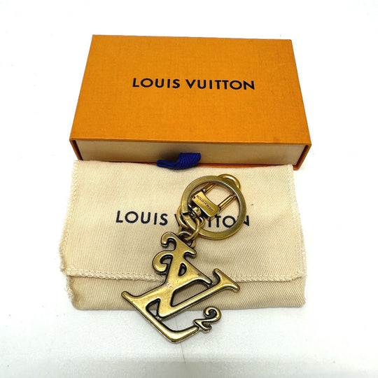 LOUIS VUITTON key ring MP2715 metal gold NIGO collaboration Porto Cle Squared LV mens Used Authentic