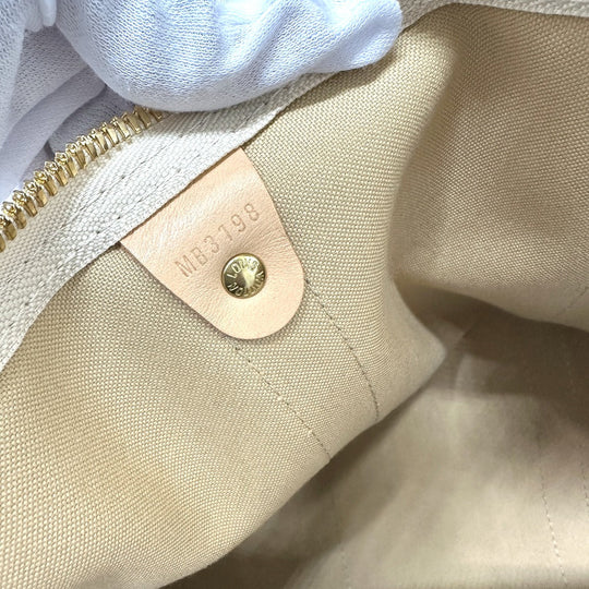 LOUIS VUITTON Boston Duffel bag N48223 Damier Azur Canvas white Damier Azur Keepall bandouliere 45 Women Used Authentic