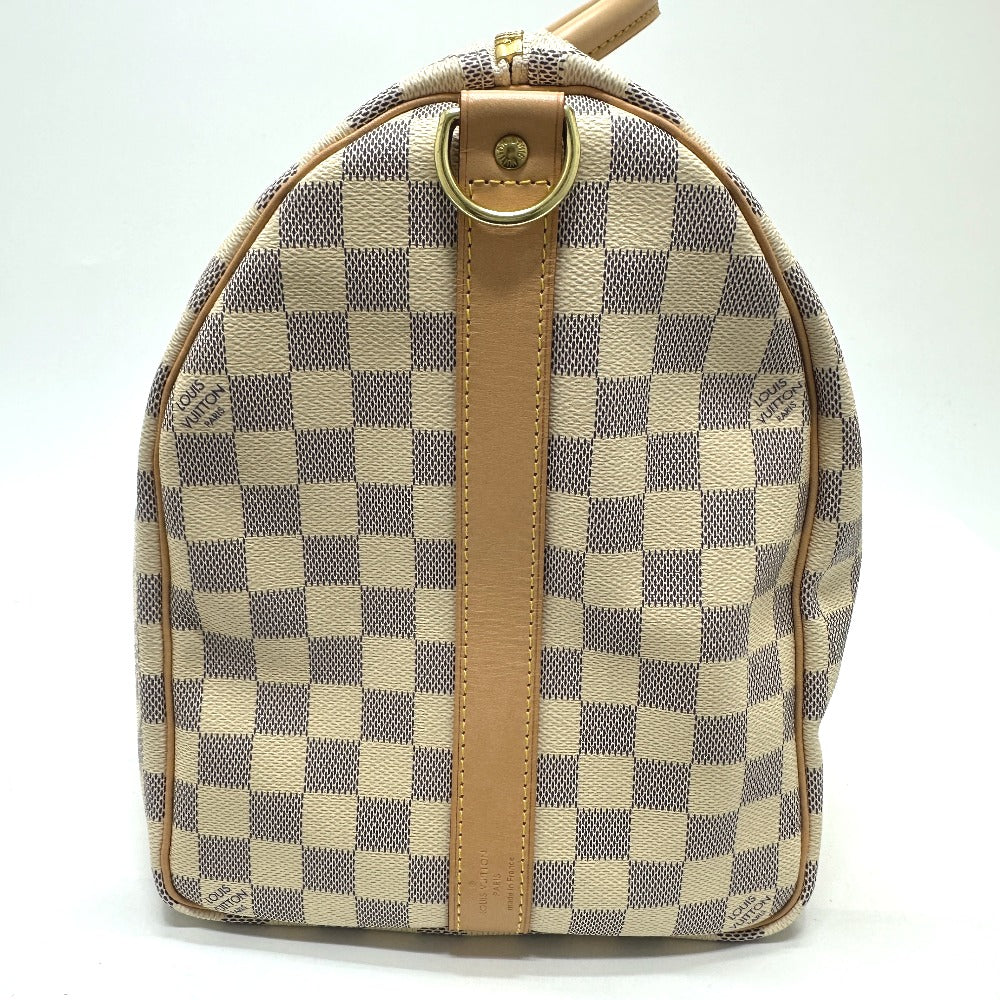 LOUIS VUITTON Boston Duffel bag N48223 Damier Azur Canvas white Damier Azur Keepall bandouliere 45 Women Used Authentic
