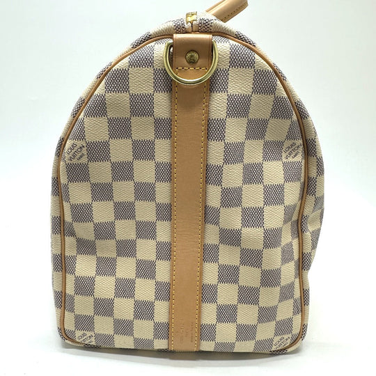 LOUIS VUITTON Boston Duffel bag N48223 Damier Azur Canvas white Damier Azur Keepall bandouliere 45 Women Used Authentic