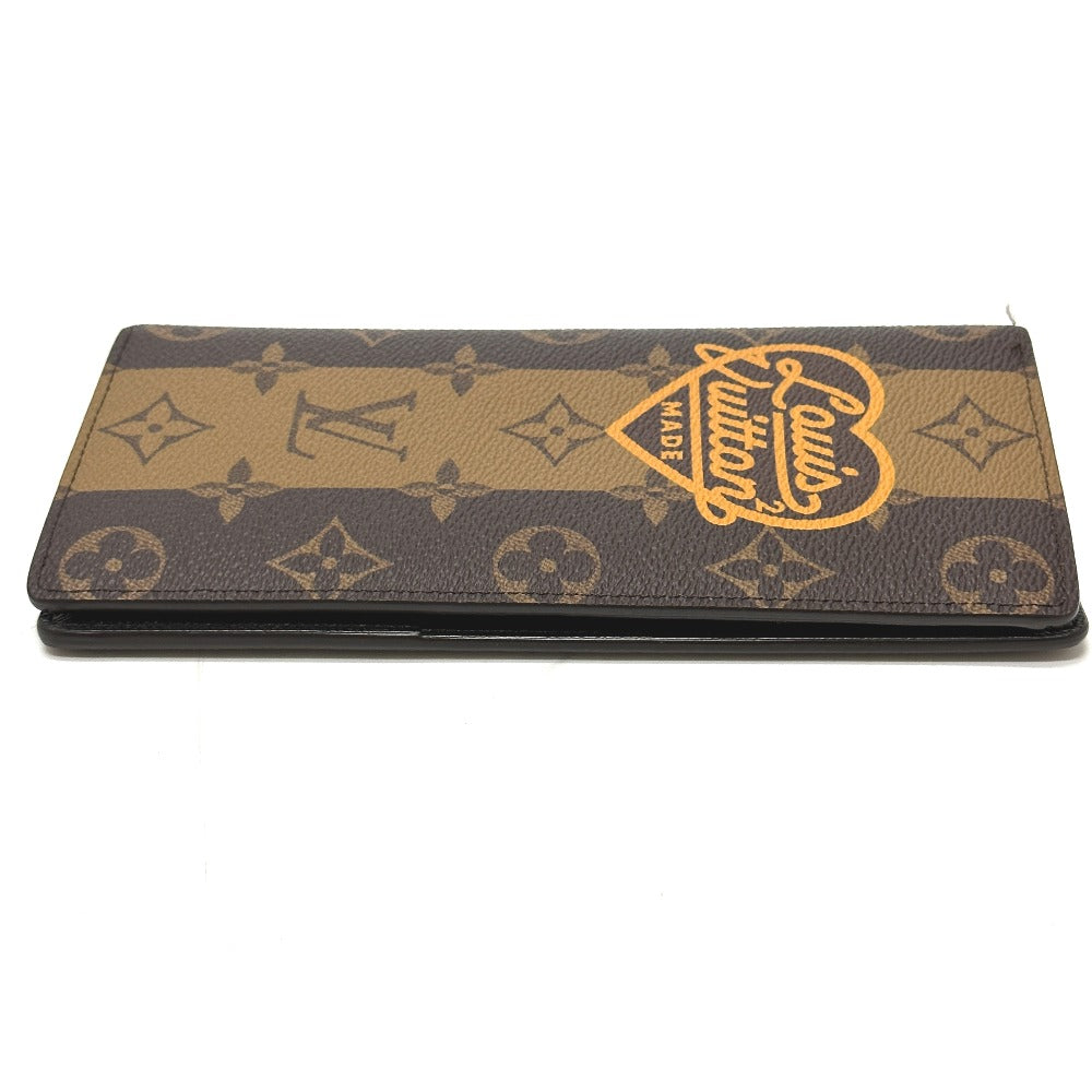 LOUIS VUITTON Long Wallet Purse M81008  Monogram canvas Brown Monogram NIGO collaboration Portefeuille Brazza mens Used Authentic