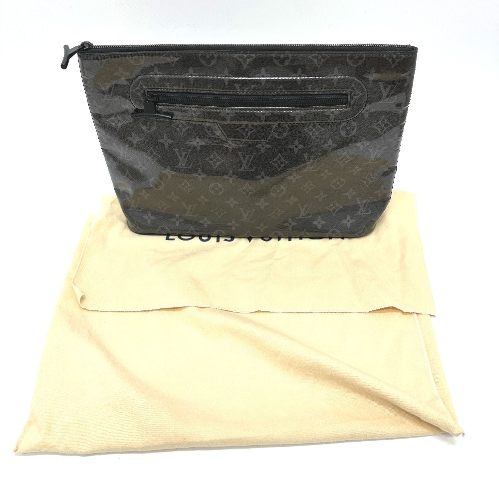 LOUIS VUITTON Clutch bag M63373 Plastics black Monogram Eclipse Glaze Pochette Cosmos mens Used Authentic