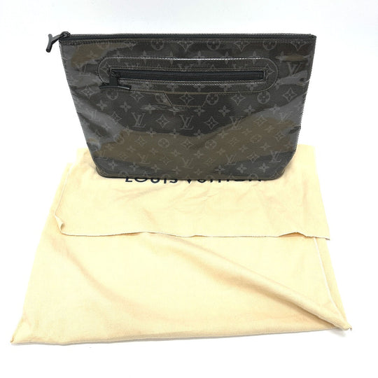LOUIS VUITTON Clutch bag M63373 Plastics black Monogram Eclipse Glaze Pochette Cosmos mens Used Authentic