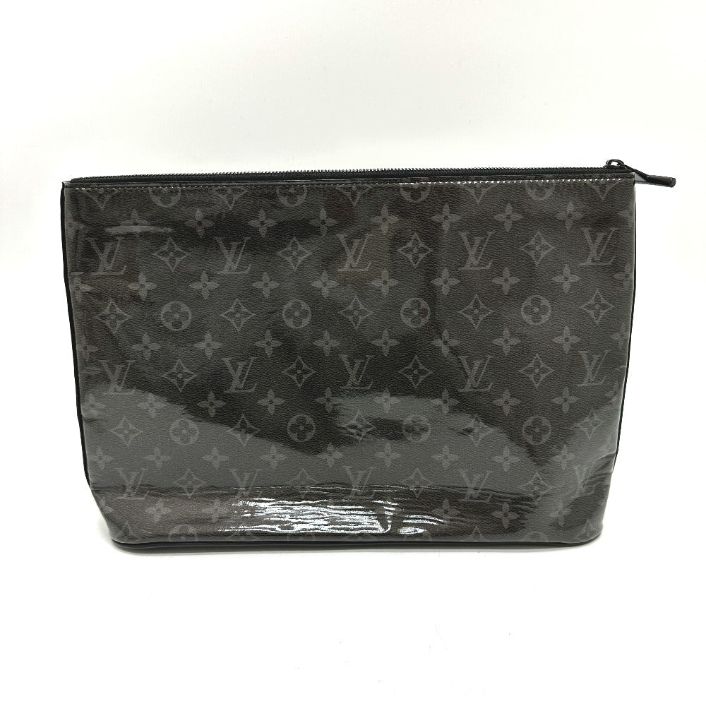 LOUIS VUITTON Clutch bag M63373 Plastics black Monogram Eclipse Glaze Pochette Cosmos mens Used Authentic
