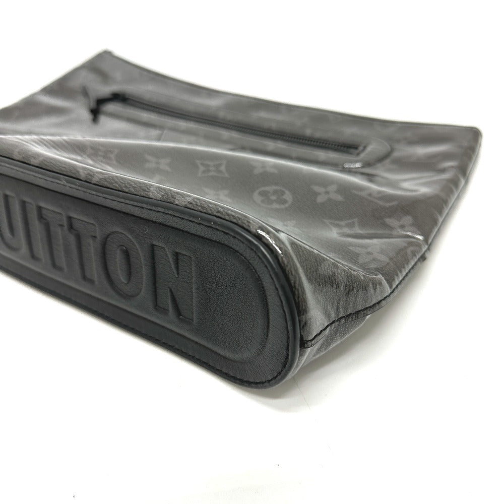 LOUIS VUITTON Clutch bag M63373 Plastics black Monogram Eclipse Glaze Pochette Cosmos mens Used Authentic