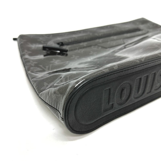 LOUIS VUITTON Clutch bag M63373 Plastics black Monogram Eclipse Glaze Pochette Cosmos mens Used Authentic