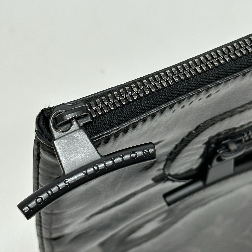 LOUIS VUITTON Clutch bag M63373 Plastics black Monogram Eclipse Glaze Pochette Cosmos mens Used Authentic