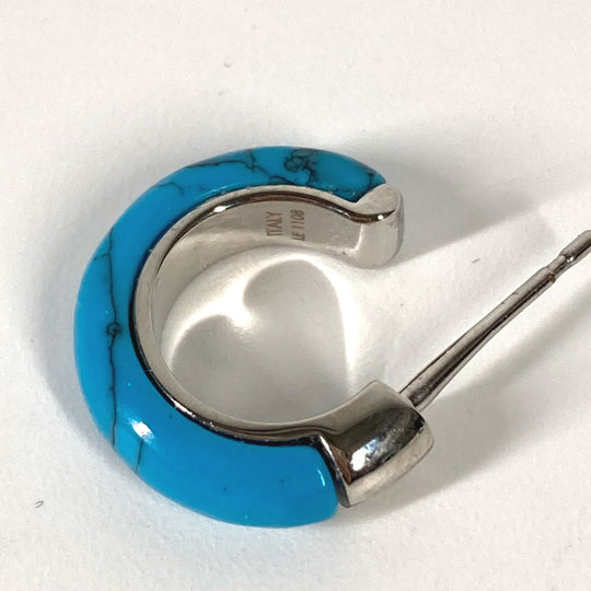 LOUIS VUITTON Pierce MP2360 metal blue Turquoise loop earrings magnetic earrings mens Used Authentic