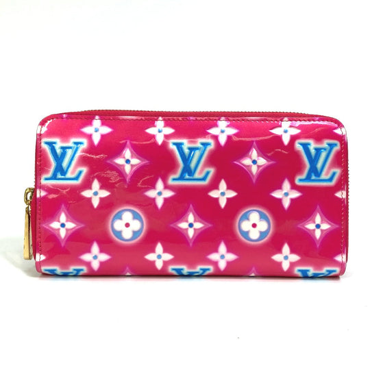 LOUIS VUITTON Long Wallet Purse M81154 Monogram Vernis pink Monogram Vernis Zippy wallet Women Used Authentic