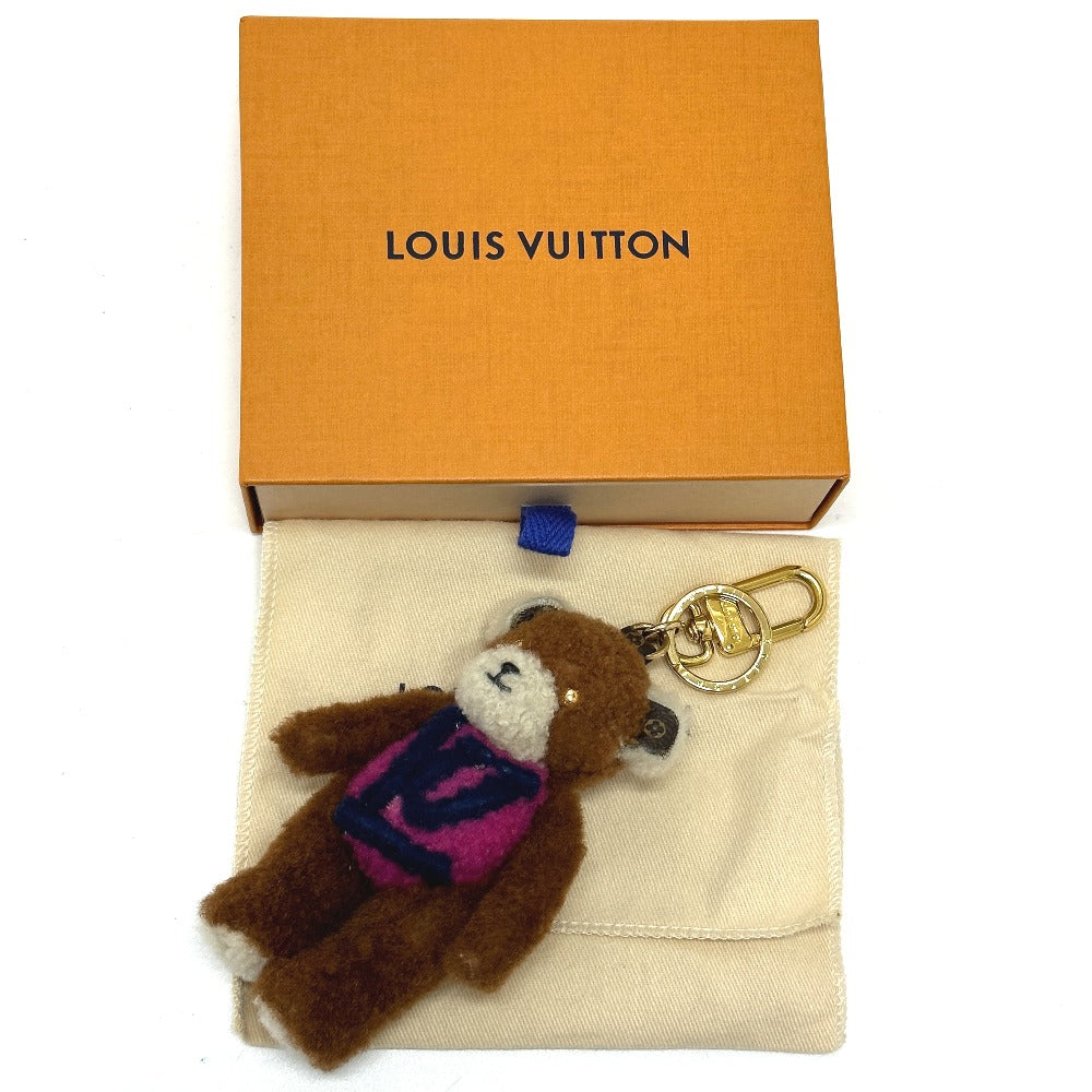 LOUIS VUITTON key ring M69854 mohair Brown Porto Cle LV Teddy Bear