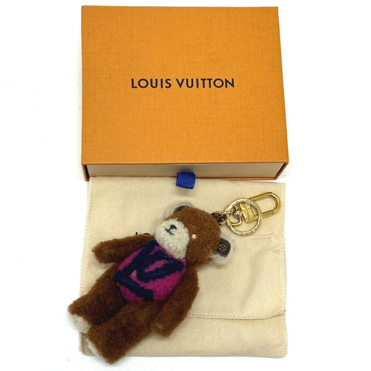 LOUIS VUITTON key ring M69854 mohair Brown Porto Cle LV Teddy Bear
