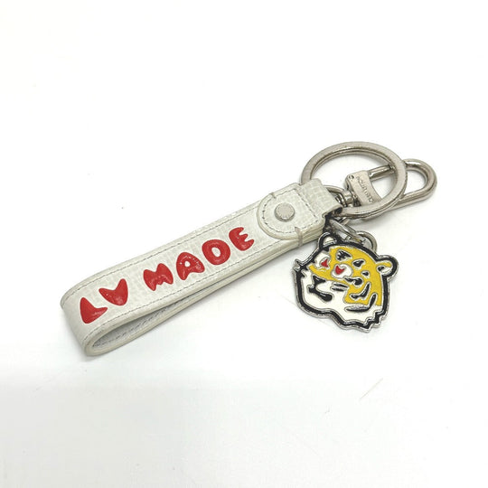 LOUIS VUITTON key ring  MP3225 leather white NIGO collaboration Dragonne LV MADE mens Used Authentic