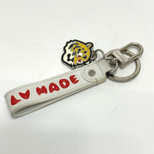 LOUIS VUITTON key ring  MP3225 leather white NIGO collaboration Dragonne LV MADE mens Used Authentic