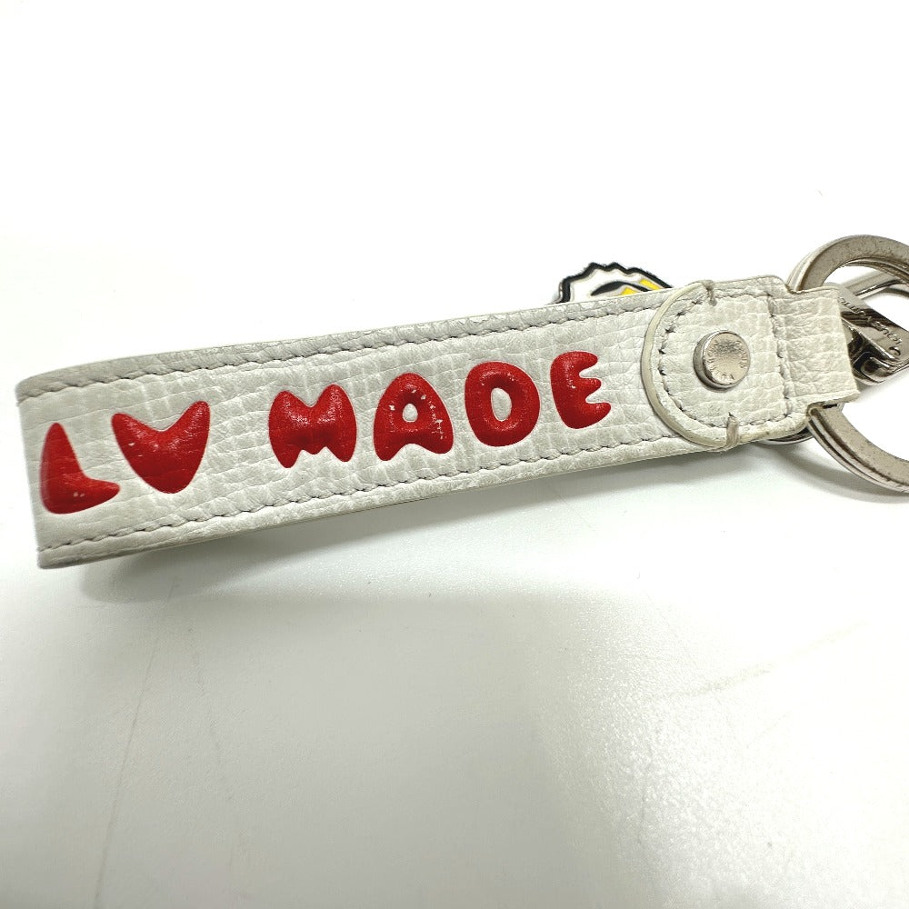 LOUIS VUITTON key ring  MP3225 leather white NIGO collaboration Dragonne LV MADE mens Used Authentic
