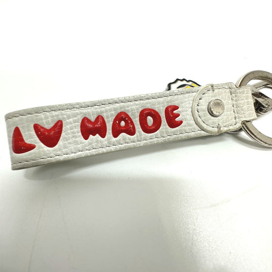 LOUIS VUITTON key ring  MP3225 leather white NIGO collaboration Dragonne LV MADE mens Used Authentic