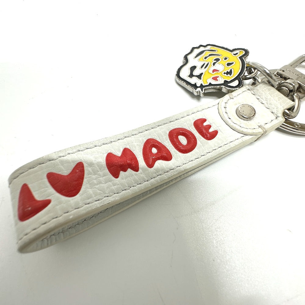 LOUIS VUITTON key ring  MP3225 leather white NIGO collaboration Dragonne LV MADE mens Used Authentic