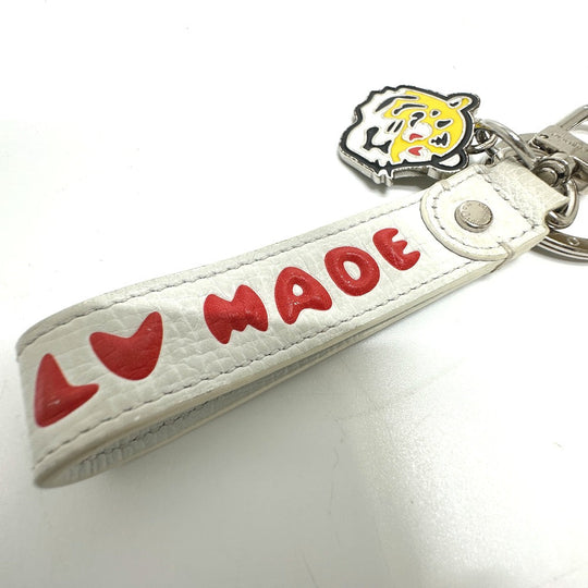 LOUIS VUITTON key ring  MP3225 leather white NIGO collaboration Dragonne LV MADE mens Used Authentic