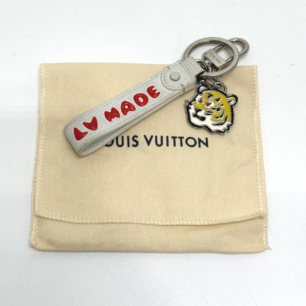 LOUIS VUITTON key ring  MP3225 leather white NIGO collaboration Dragonne LV MADE mens Used Authentic