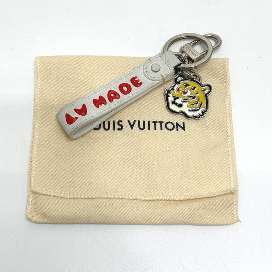 LOUIS VUITTON key ring  MP3225 leather white NIGO collaboration Dragonne LV MADE mens Used Authentic