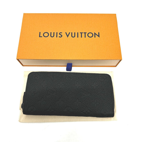 LOUIS VUITTON Long Wallet Purse M69047 Taurillon Clemence Leather black Monogram Zippy wallet ã» Vertical mens Secondhand Authentic