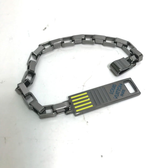 LOUIS VUITTON bracelet MP2226 metal Silver Accessories Damier colors logo mens Used Authentic