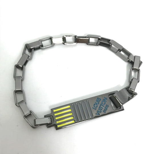 LOUIS VUITTON bracelet MP2226 metal Silver Accessories Damier colors logo mens Used Authentic
