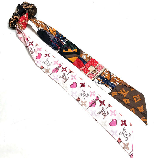 LOUIS VUITTON hair accessory M76741 silk pink ribbon ribbon heart Be Mindful Women Used Authentic