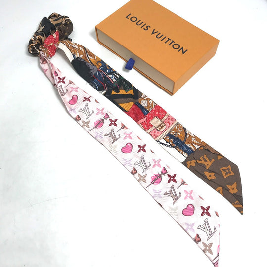 LOUIS VUITTON hair accessory M76741 silk pink ribbon ribbon heart Be Mindful Women Used Authentic
