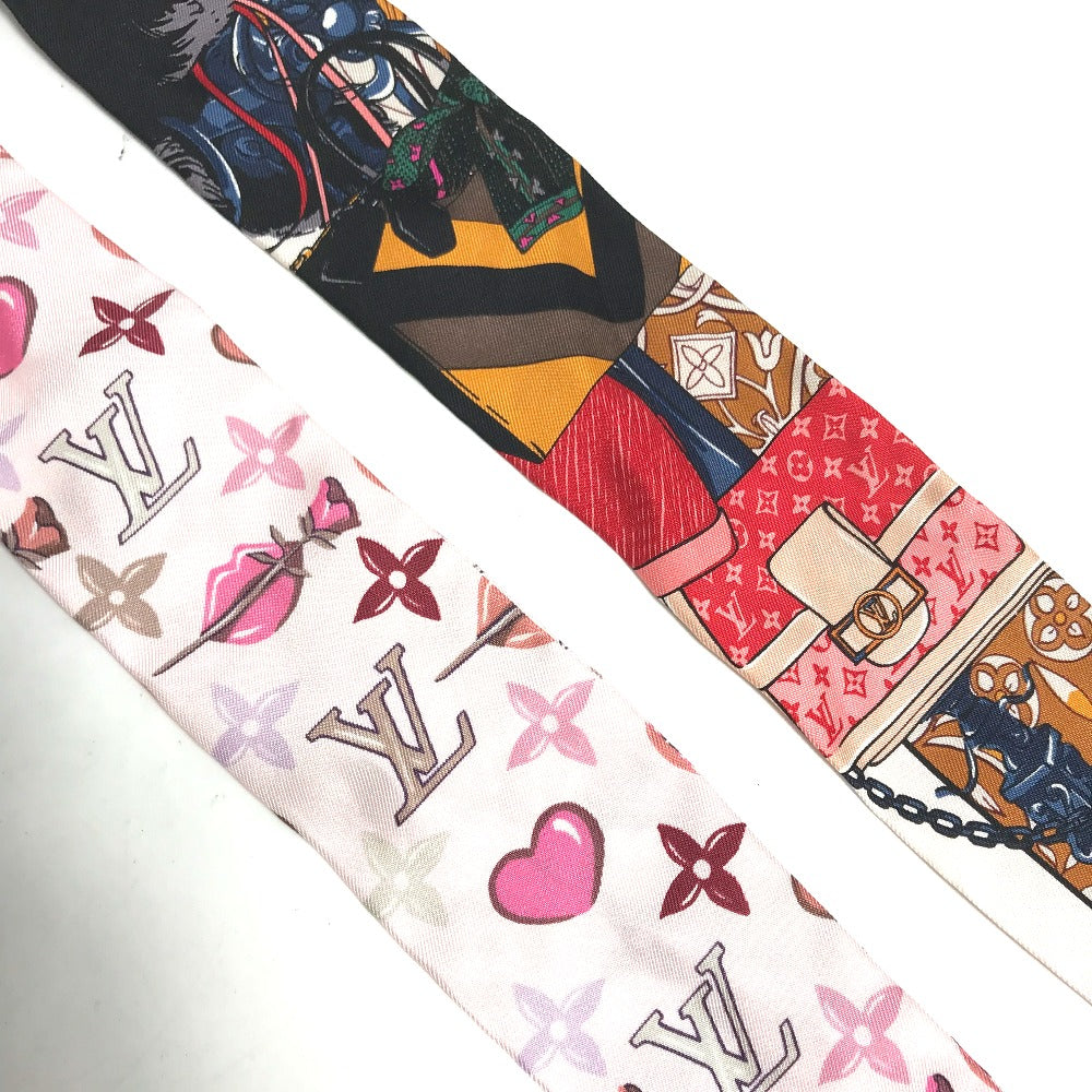 LOUIS VUITTON hair accessory M76741 silk pink ribbon ribbon heart Be Mindful Women Used Authentic