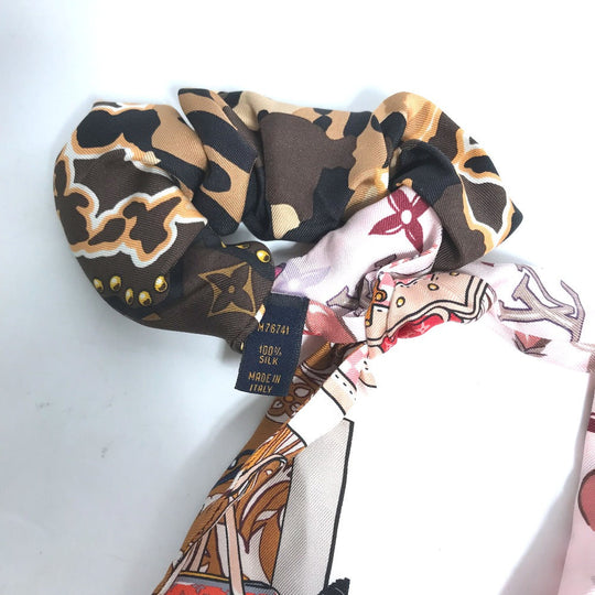 LOUIS VUITTON hair accessory M76741 silk pink ribbon ribbon heart Be Mindful Women Used Authentic