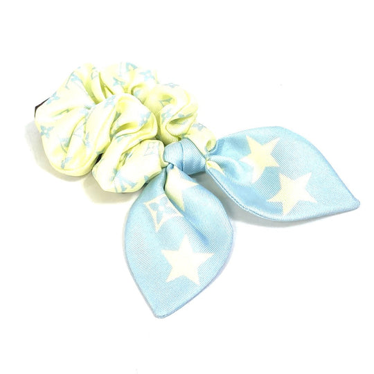 LOUIS VUITTON hair accessory M77798 silk yellow 1 point only Monogram Star Scrunchie Summer Hair Women Used Authentic
