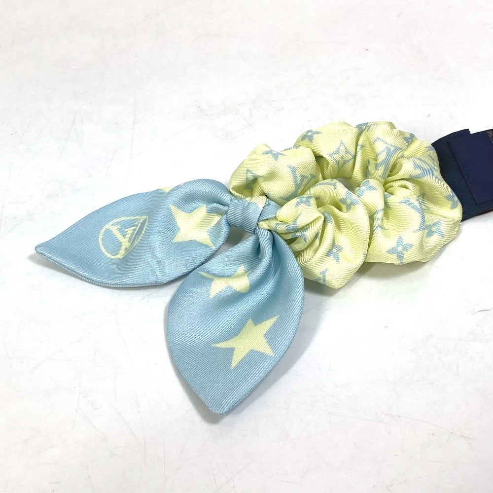 LOUIS VUITTON hair accessory M77798 silk yellow 1 point only Monogram Star Scrunchie Summer Hair Women Used Authentic