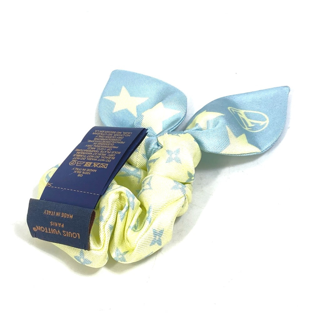 LOUIS VUITTON hair accessory M77798 silk yellow 1 point only Monogram Star Scrunchie Summer Hair Women Used Authentic