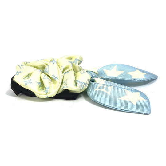 LOUIS VUITTON hair accessory M77798 silk yellow 1 point only Monogram Star Scrunchie Summer Hair Women Used Authentic