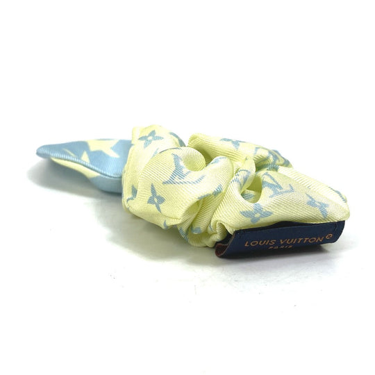 LOUIS VUITTON hair accessory M77798 silk yellow 1 point only Monogram Star Scrunchie Summer Hair Women Used Authentic