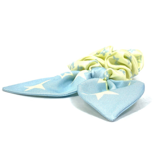 LOUIS VUITTON hair accessory M77798 silk yellow 1 point only Monogram Star Scrunchie Summer Hair Women Used Authentic