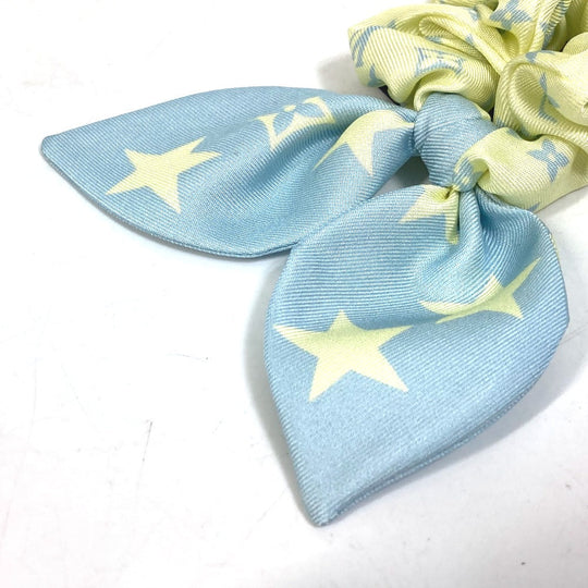 LOUIS VUITTON hair accessory M77798 silk yellow 1 point only Monogram Star Scrunchie Summer Hair Women Used Authentic