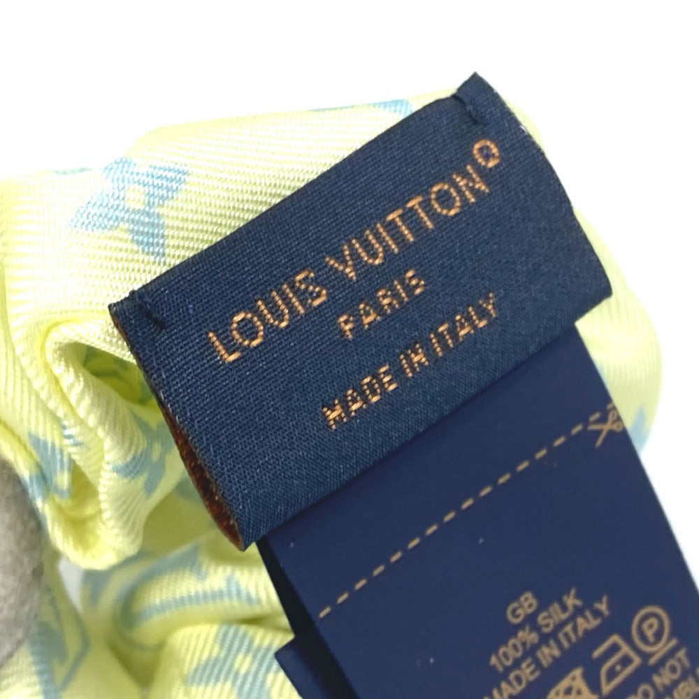 LOUIS VUITTON hair accessory M77798 silk yellow 1 point only Monogram Star Scrunchie Summer Hair Women Used Authentic