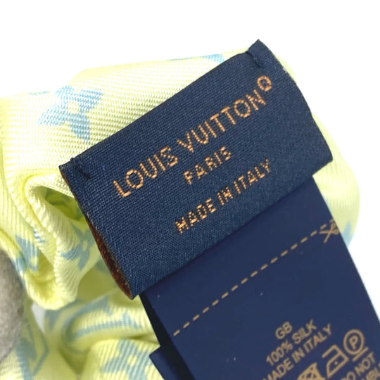 LOUIS VUITTON hair accessory M77798 silk yellow 1 point only Monogram Star Scrunchie Summer Hair Women Used Authentic