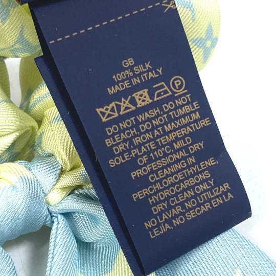 LOUIS VUITTON hair accessory M77798 silk yellow 1 point only Monogram Star Scrunchie Summer Hair Women Used Authentic