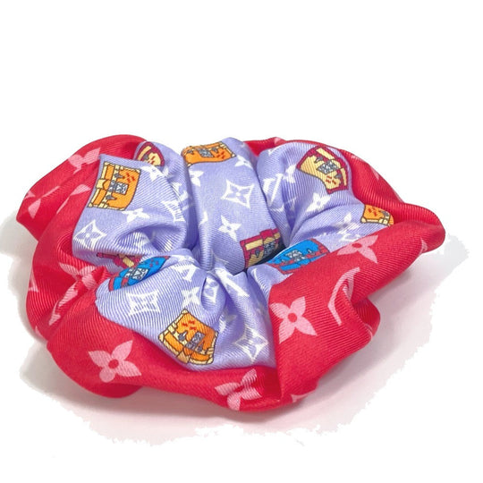 LOUIS VUITTON hair accessory M77692 silk multicolor only one scrunchie set minimal Women Used Authentic