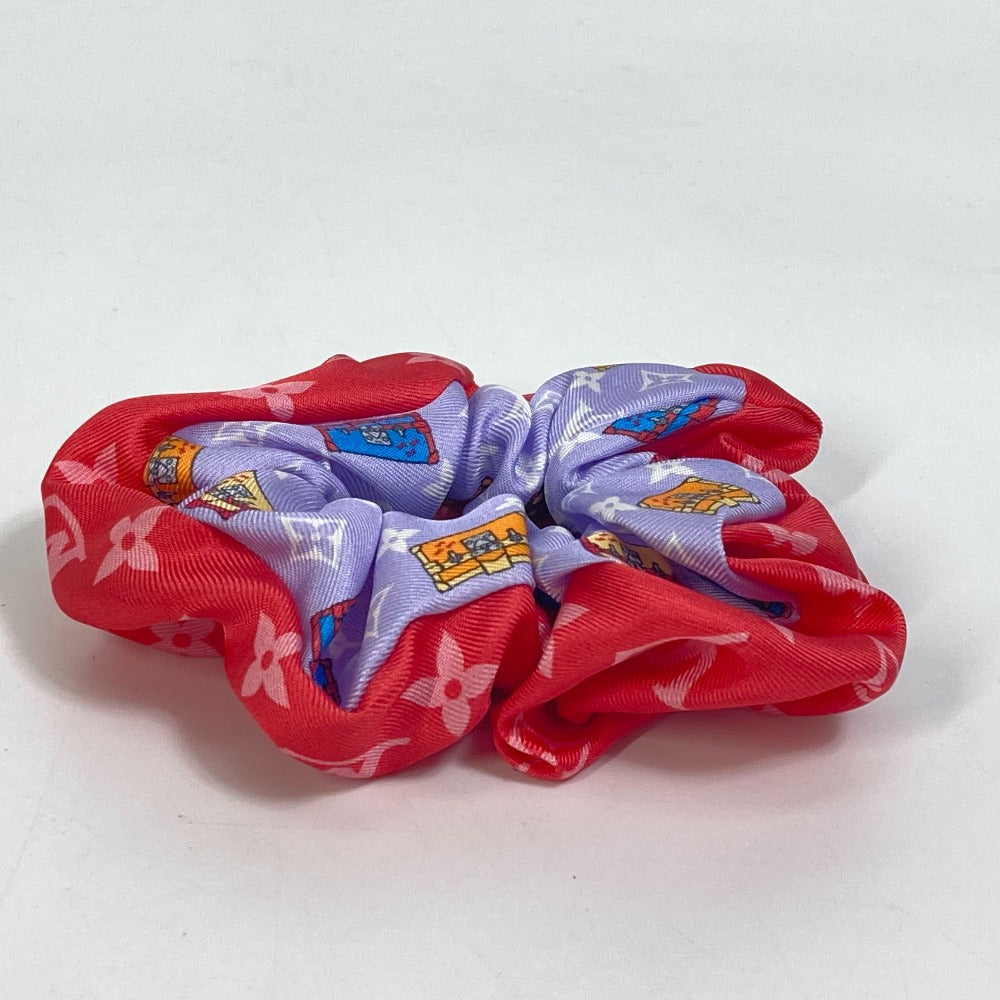 LOUIS VUITTON hair accessory M77692 silk multicolor only one scrunchie set minimal Women Used Authentic