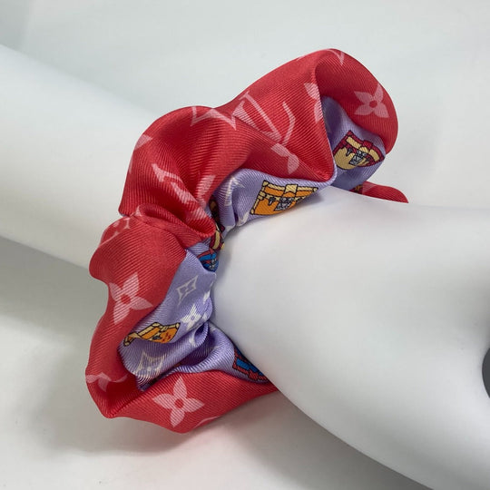 LOUIS VUITTON hair accessory M77692 silk multicolor only one scrunchie set minimal Women Used Authentic