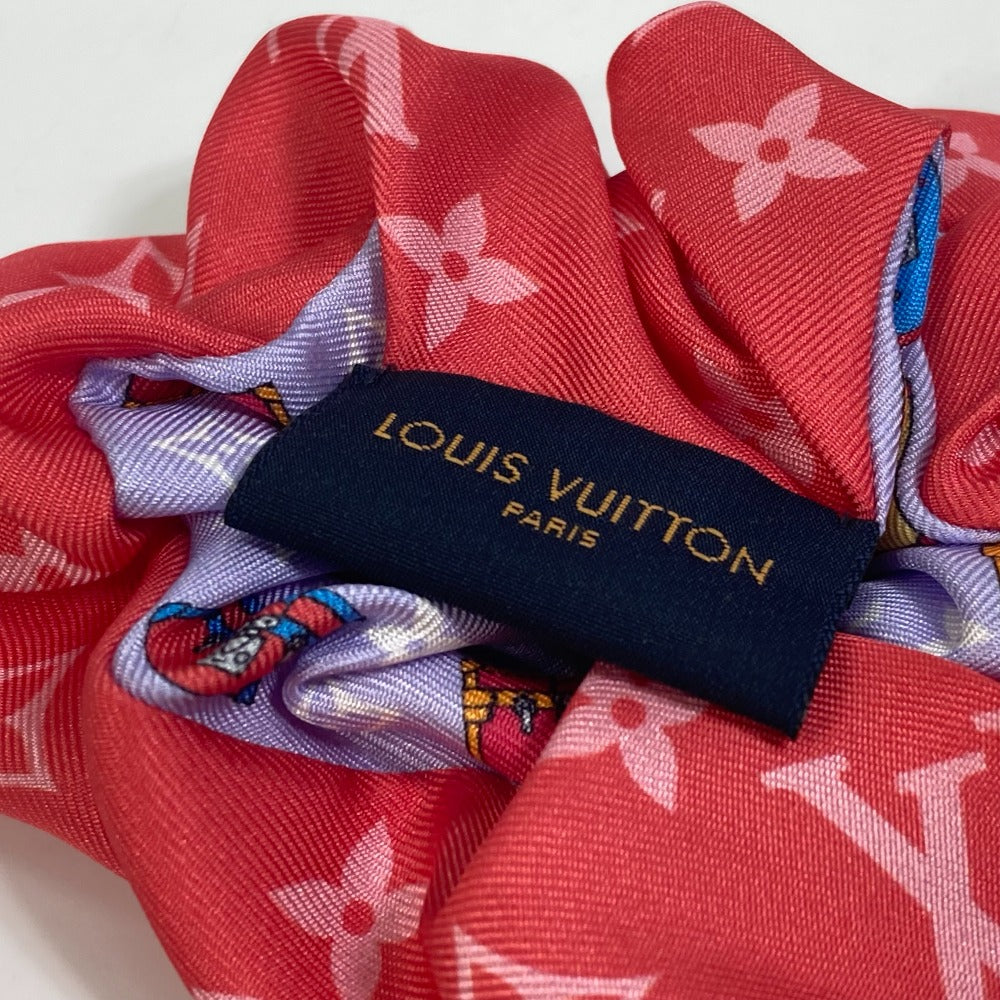 LOUIS VUITTON hair accessory M77692 silk multicolor only one scrunchie set minimal Women Used Authentic