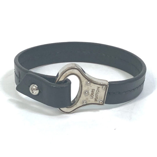 LOUIS VUITTON bracelet M6290 leather black Accessories brasle archive mens Used Authentic