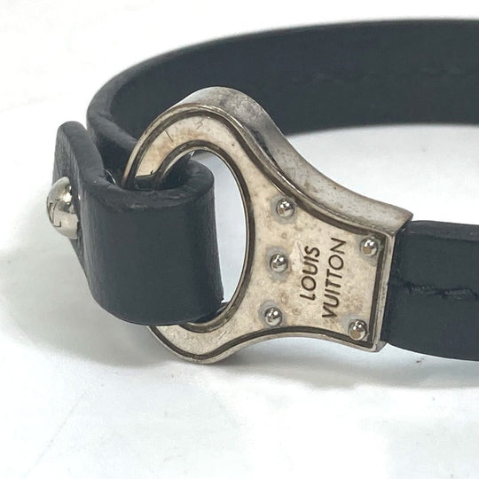 LOUIS VUITTON bracelet M6290 leather black Accessories brasle archive mens Used Authentic