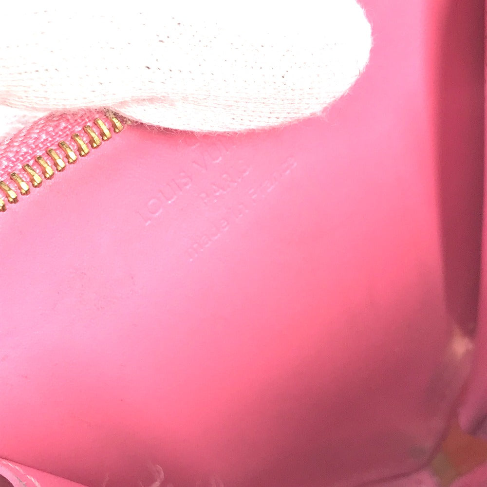 LOUIS VUITTON Coin case M90496  Monogram Vernis pink Monogram Vernis Porto Monecourt Heart Women Used Authentic