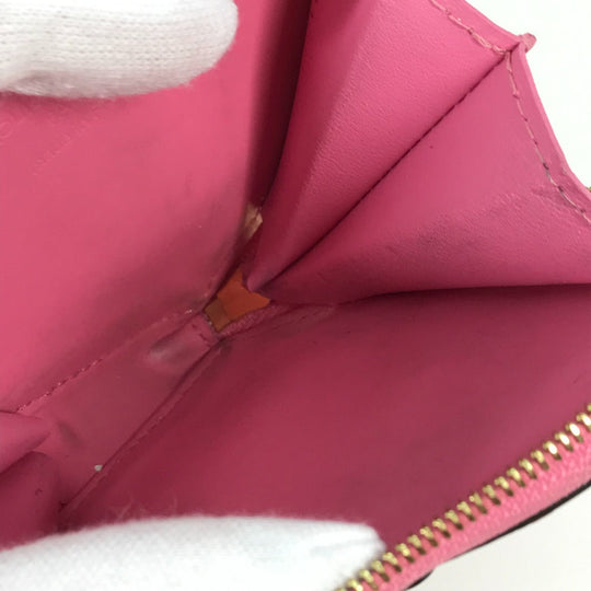 LOUIS VUITTON Coin case M90496  Monogram Vernis pink Monogram Vernis Porto Monecourt Heart Women Used Authentic